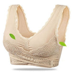 Wireless Front Cross Buckle Lace Lift Bra