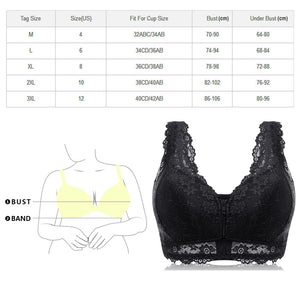 Lace Front Zipper Bra