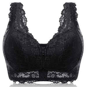 Lace Front Zipper Bra