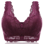 Lace Front Zipper Bra